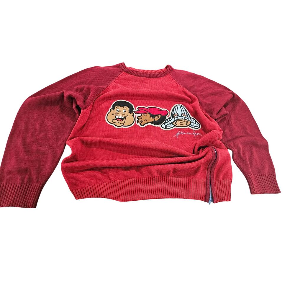 Fat Albert FUBU Sweater XL Embroidered Y2K Graphic Knit Red